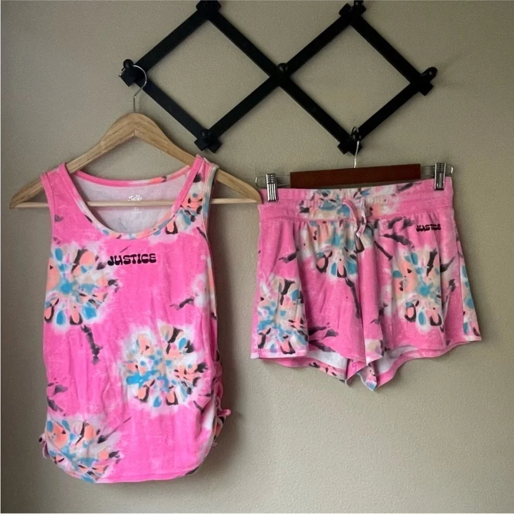 Justice Tie Dye Girls Shorts Set Size Medium 10 NEW